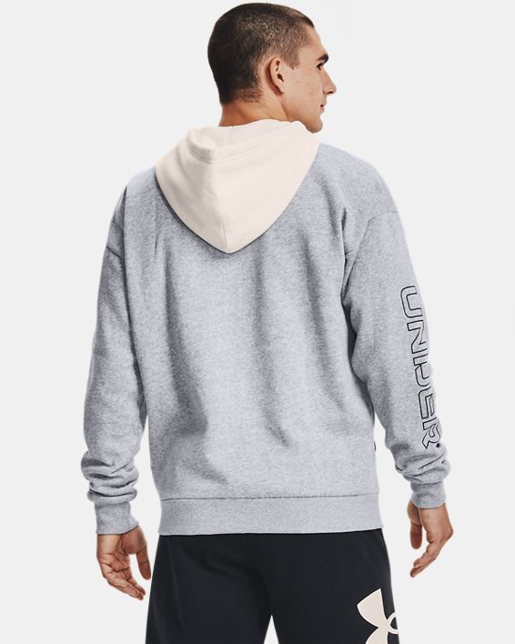 Men's UA Rival Fleece Colorblock Full Zip Hoodie in Gray image number 1